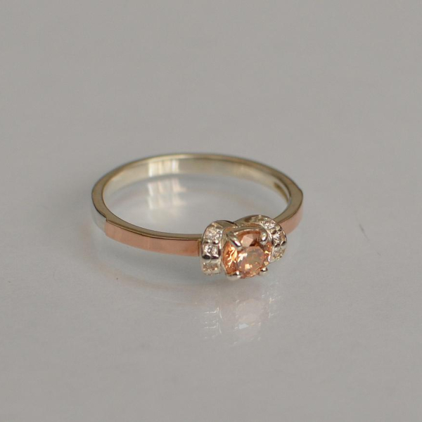 Срібна каблучка з золотом