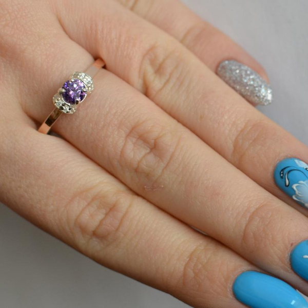 Срібна каблучка з золотом