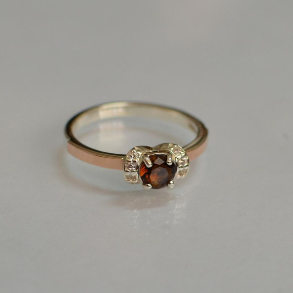 Срібна каблучка з золотом