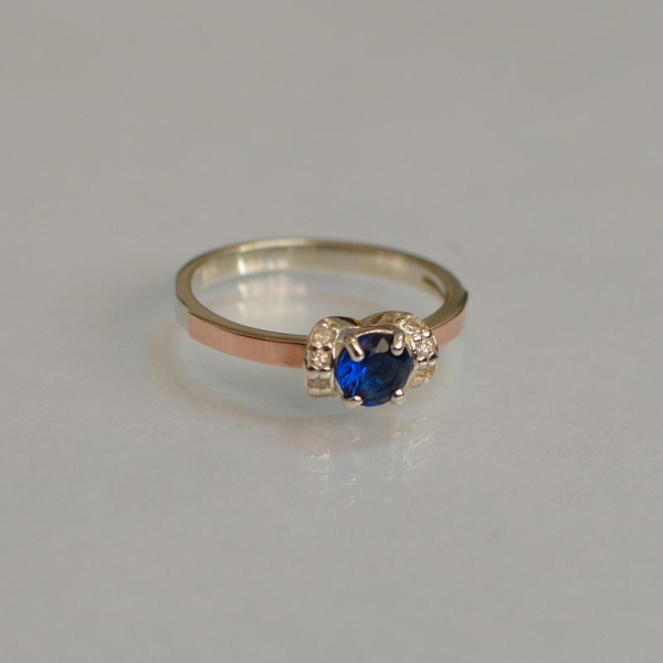 Срібна каблучка з золотом