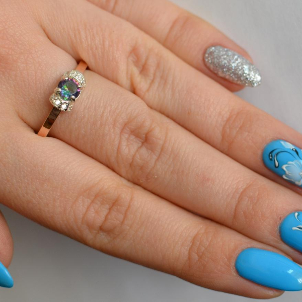 Срібна каблучка з золотом