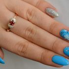 Срібна каблучка з золотом