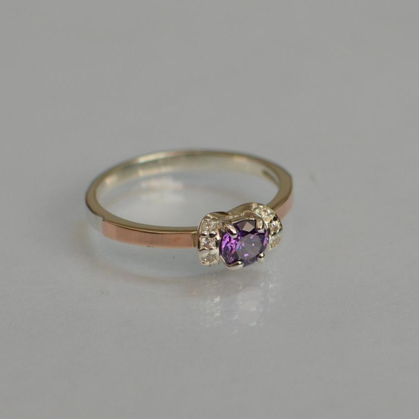 Срібна каблучка з золотом