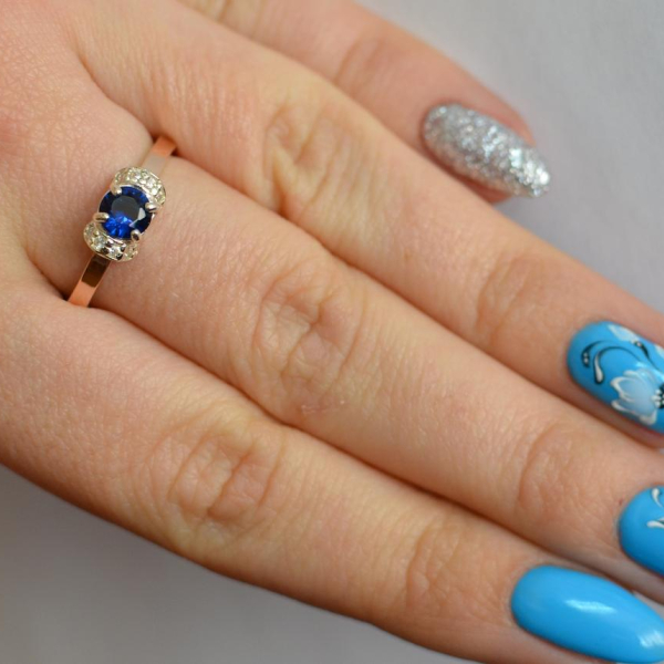 Срібна каблучка з золотом