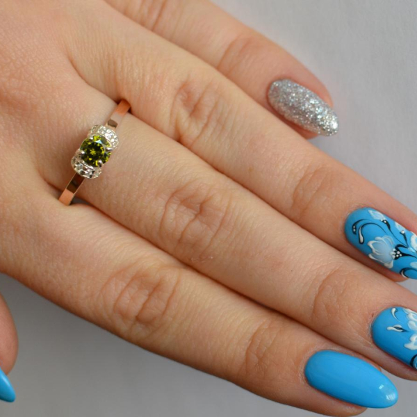 Срібна каблучка з золотом