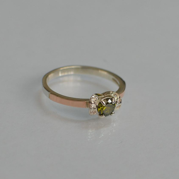 Срібна каблучка з золотом