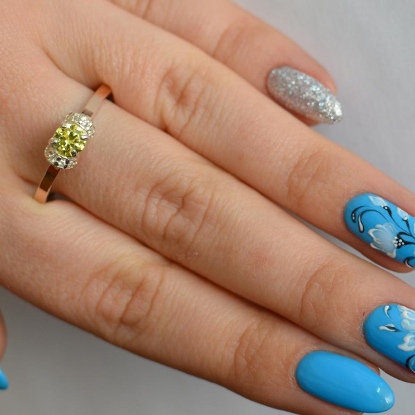 Срібна каблучка з золотом