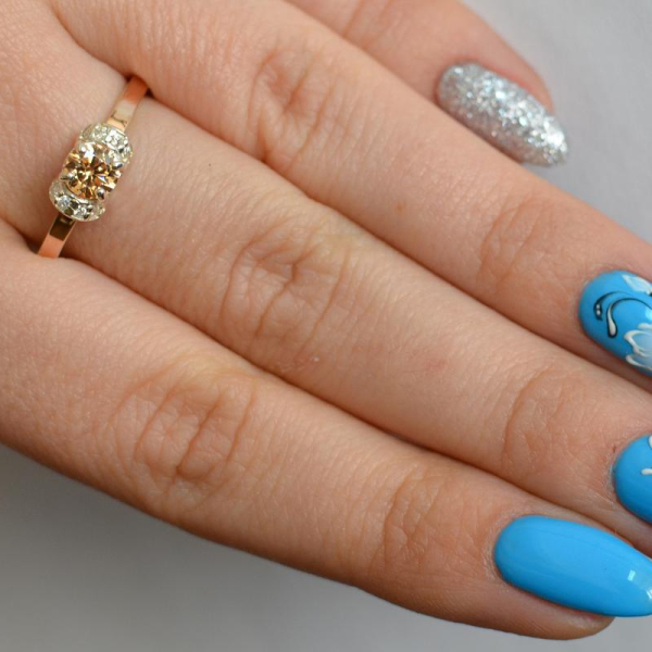 Срібна каблучка з золотом