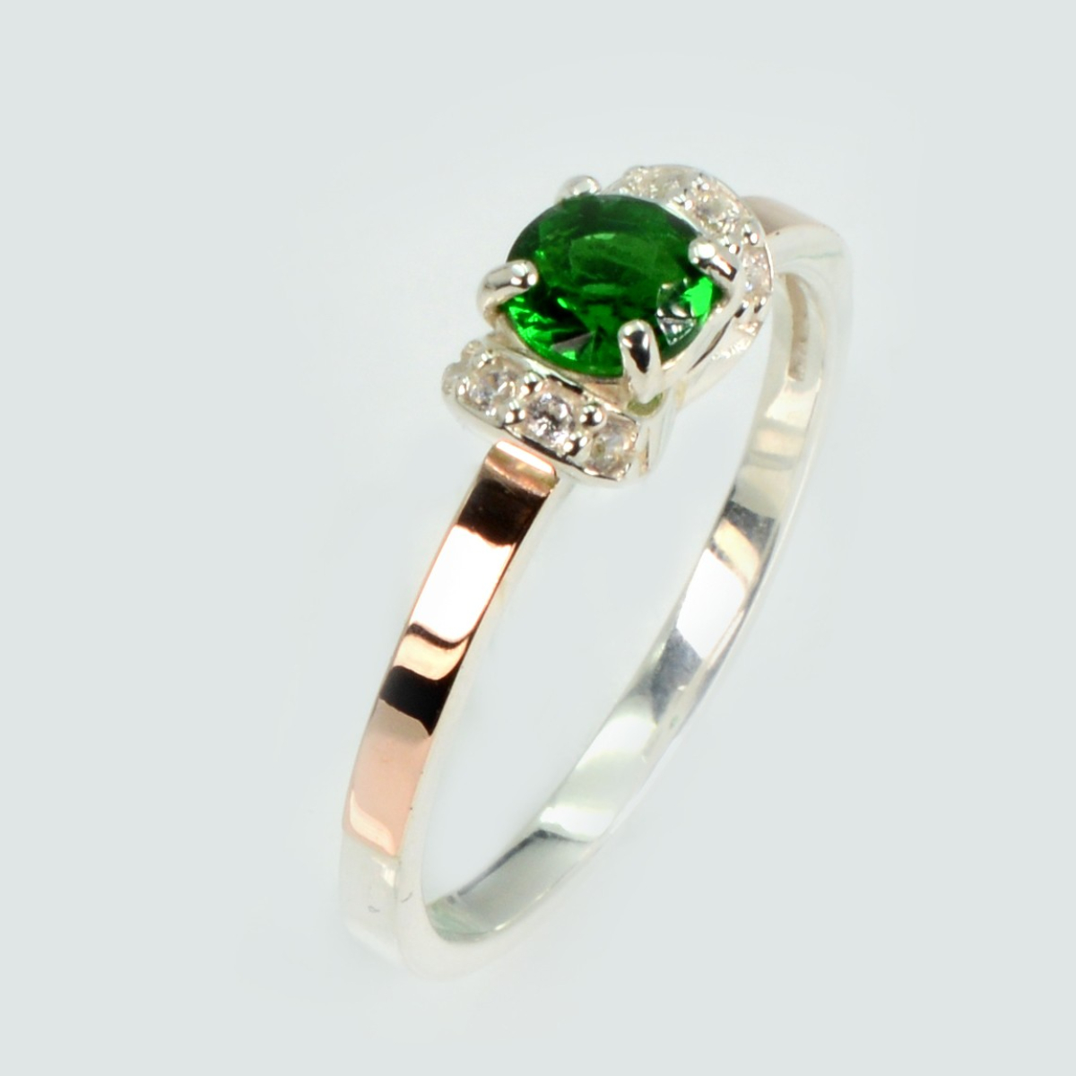 Срібна каблучка з золотом