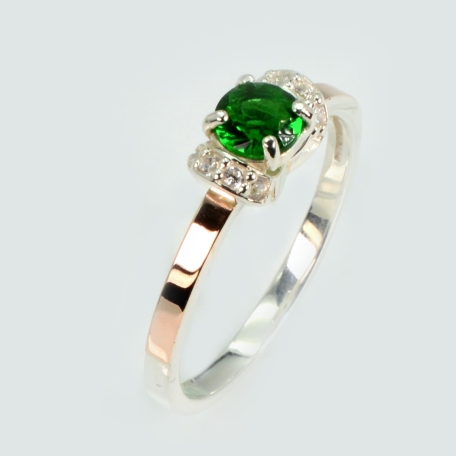 Срібна каблучка з золотом