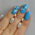 Срібні сережки з золотом