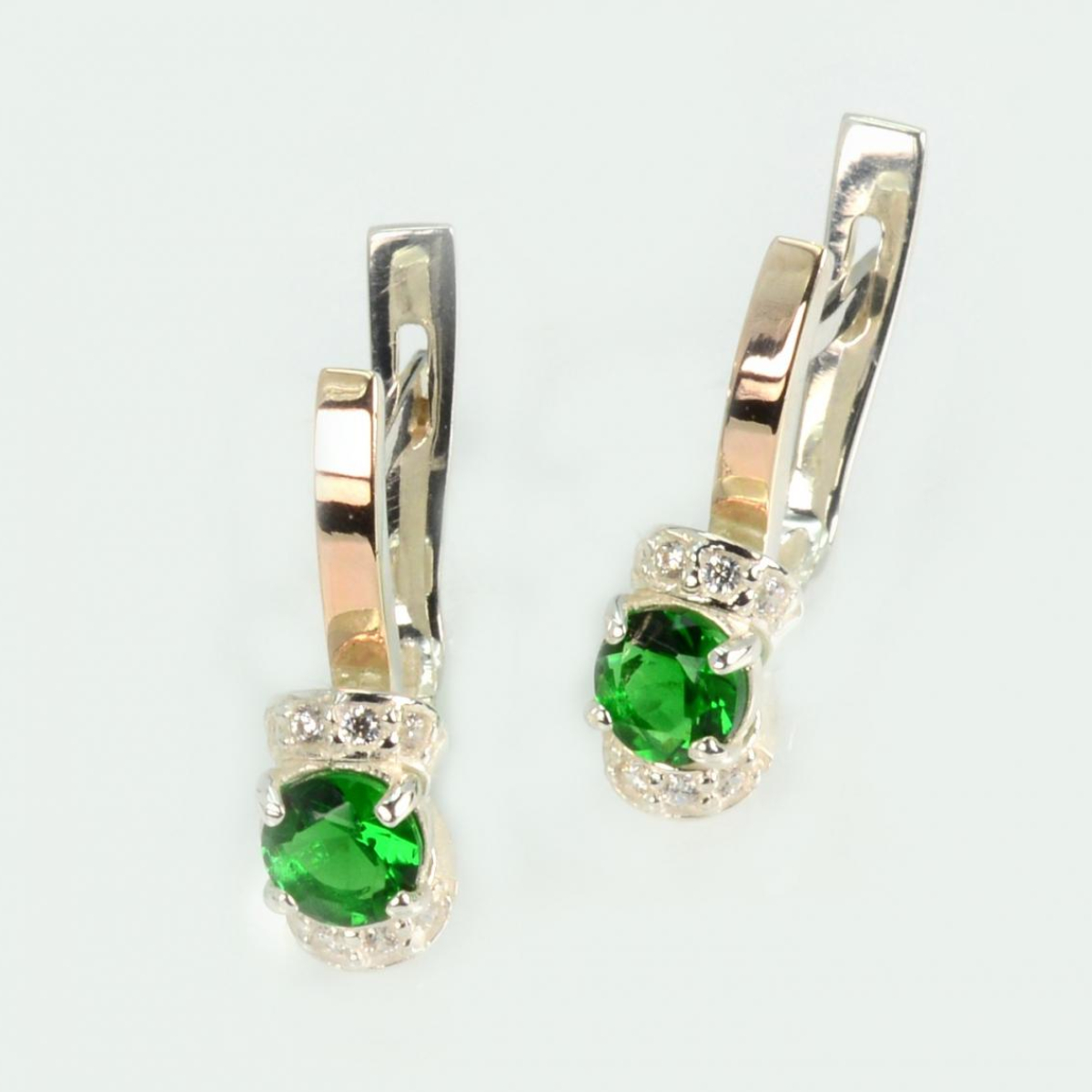 Срібні сережки з золотом