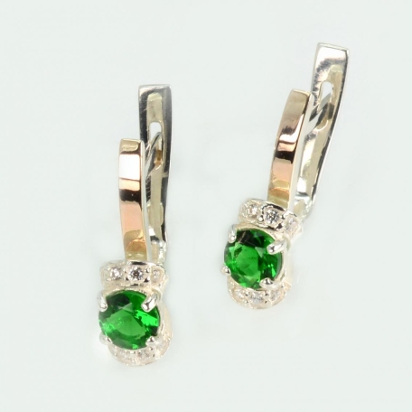 Срібні сережки з золотом