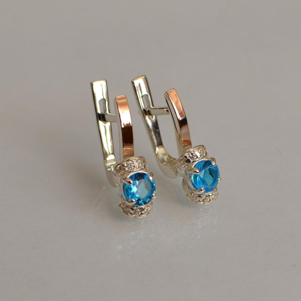 Срібні сережки з золотом