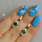 Срібні сережки з золотом