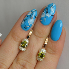 Срібні сережки з золотом