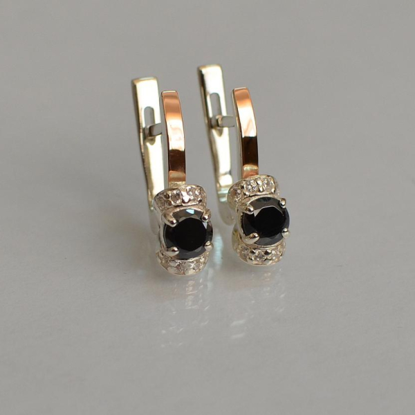 Срібні сережки з золотом