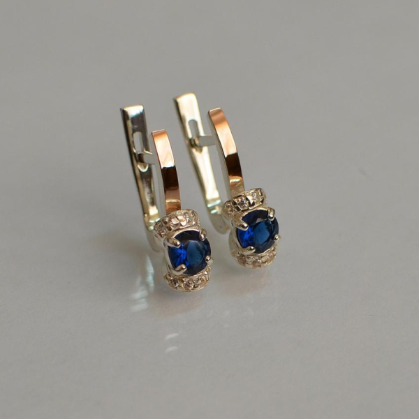 Срібні сережки з золотом