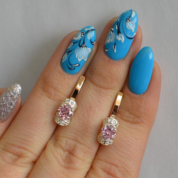 Срібні сережки з золотом