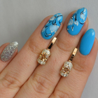 Срібні сережки з золотом