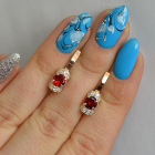 Срібні сережки з золотом