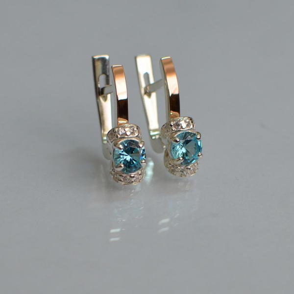 Срібні сережки з золотом