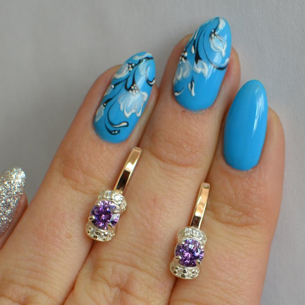 Срібні сережки з золотом