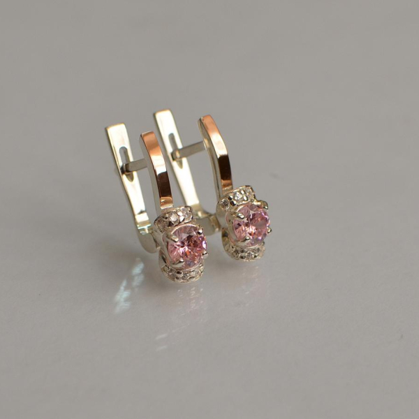 Срібні сережки з золотом