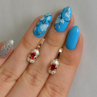 Срібні сережки з золотом