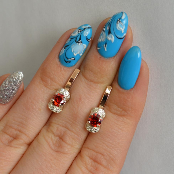 Срібні сережки з золотом