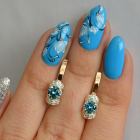 Срібні сережки з золотом