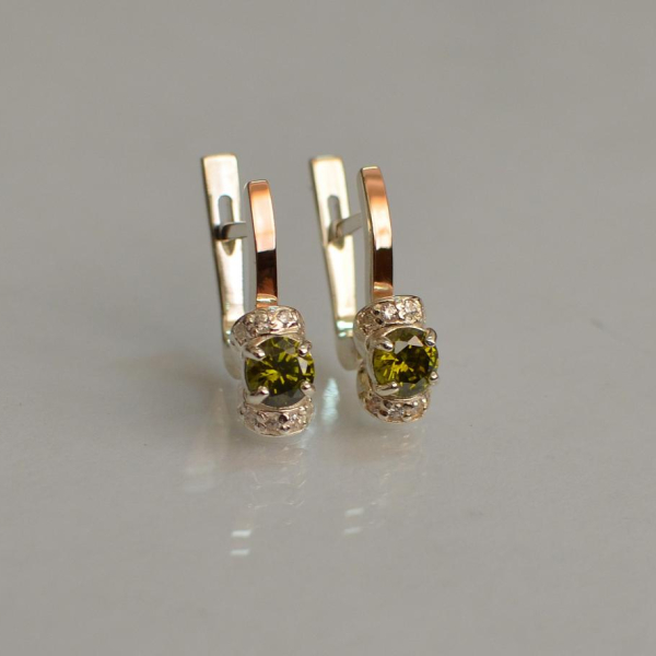 Срібні сережки з золотом