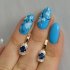 Срібні сережки з золотом