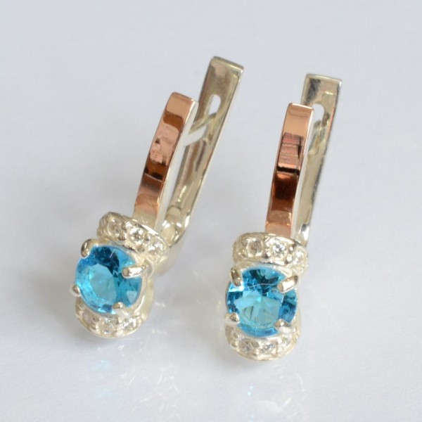 Срібні сережки з золотом