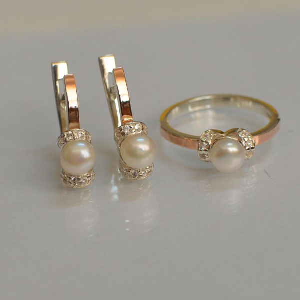 Срібний гарнітур з золотом