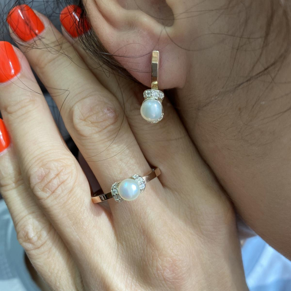 Срібна каблучка з золотими пластинами