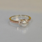 Срібна каблучка з золотими пластинами