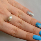 Срібна каблучка з золотими пластинами