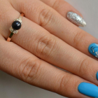 Срібна каблучка з золотими пластинами