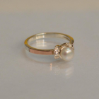 Срібна каблучка з золотими пластинами