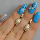 Срібні сережки з золотими пластинами