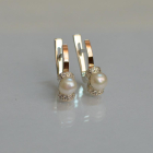 Срібні сережки з золотими пластинами