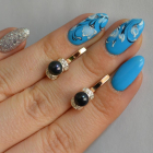 Срібні сережки з золотими пластинами