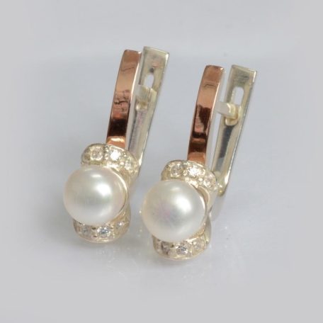 Срібні сережки з золотими пластинами