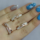 Серебряный комплект с золотыми пластинами