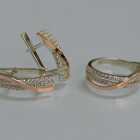 Серебряный комплект с золотыми пластинами