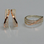 Серебряный комплект с золотыми пластинами