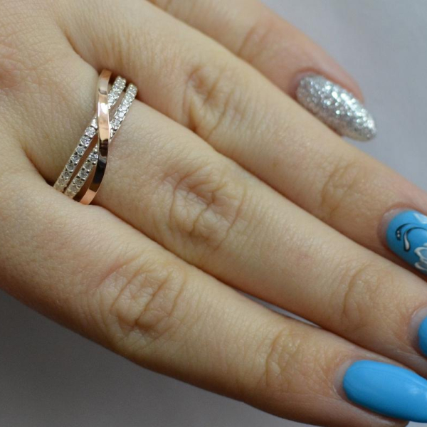 Серебряное кольцо с золотом