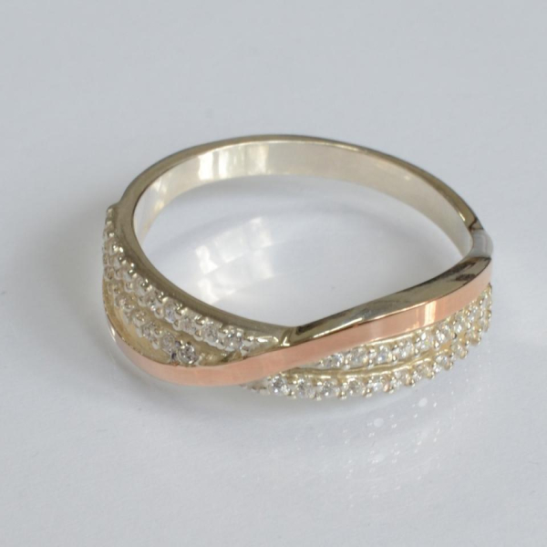 Серебряное кольцо с золотом