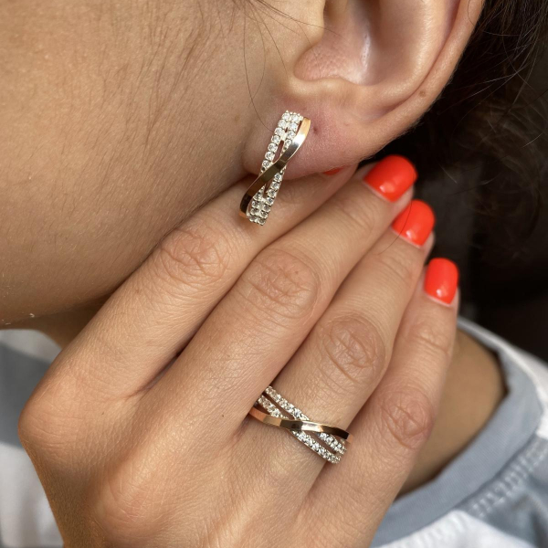 Серебряное кольцо с золотом